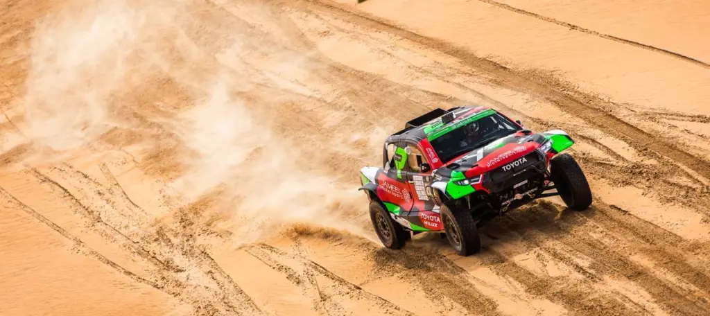 209 AL RAJHI Yazeed (SAU), GOTTSCHALK Timo (DEU), Overdrive Racing, Toyota Hilux Overdrive, FIA W2RC, action during the Stage 3 of the 2024 Abu Dhabi Desert Challenge, on February 29, 2024 in Mzeer’ah, United Arab Emirates © A.S.O/DPPI/B.Roux