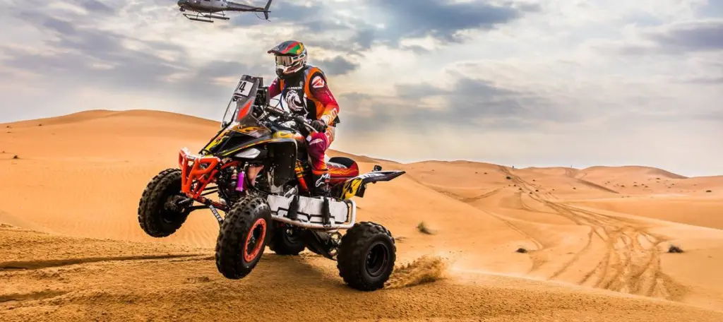 174 AHLI Abdulaziz (ARE), Yamaha YFM 700R Raptor, FIM W2RC, action during the Stage 3 of the 2024 Abu Dhabi Desert Challenge, on February 29, 2024 in Mzeer’ah, United Arab Emirates © A.S.O/DPPI/B.Roux