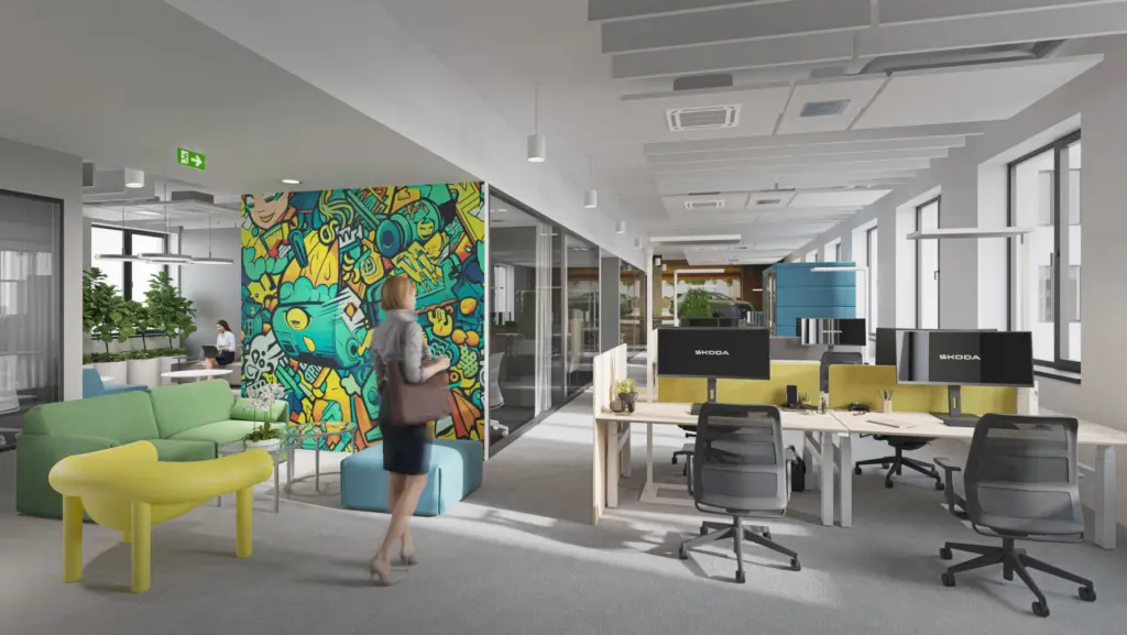 The building facilitates New Work concepts and will foster employee networking.
