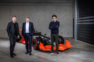 From the left: Gernot Döllner, CEO of AUDI AG and Chairman of the Board of Directors of Sauber Motorsport AG; Jürgen Rittersberger, Member of the Board of Management of AUDI AG, responsible for Finance, Legal Affairs and IT, Member of the Board of Directors of Sauber Motorsport AG and Chairman of the Shareholders' Meeting of Audi Formula Racing GmbH; Mattia Binotto, Chief Operating Officer (COO) and Chief Technical Officer (CTO) of Sauber Motorsport AG