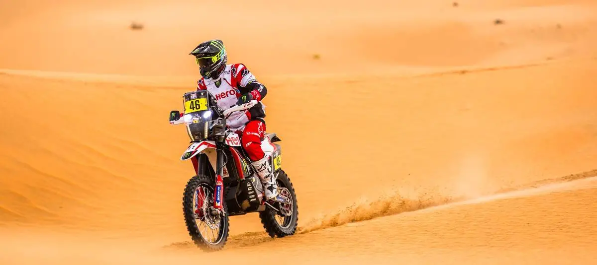 46 BRANCH Ross (BWA), Hero Motorsports Team Rally, Hero 450 Rally, FIM W2RC, action during the Stage 3 of the 2024 Abu Dhabi Desert Challenge, on February 29, 2024 in Mzeer’ah, United Arab Emirates © A.S.O/DPPI/B.Roux