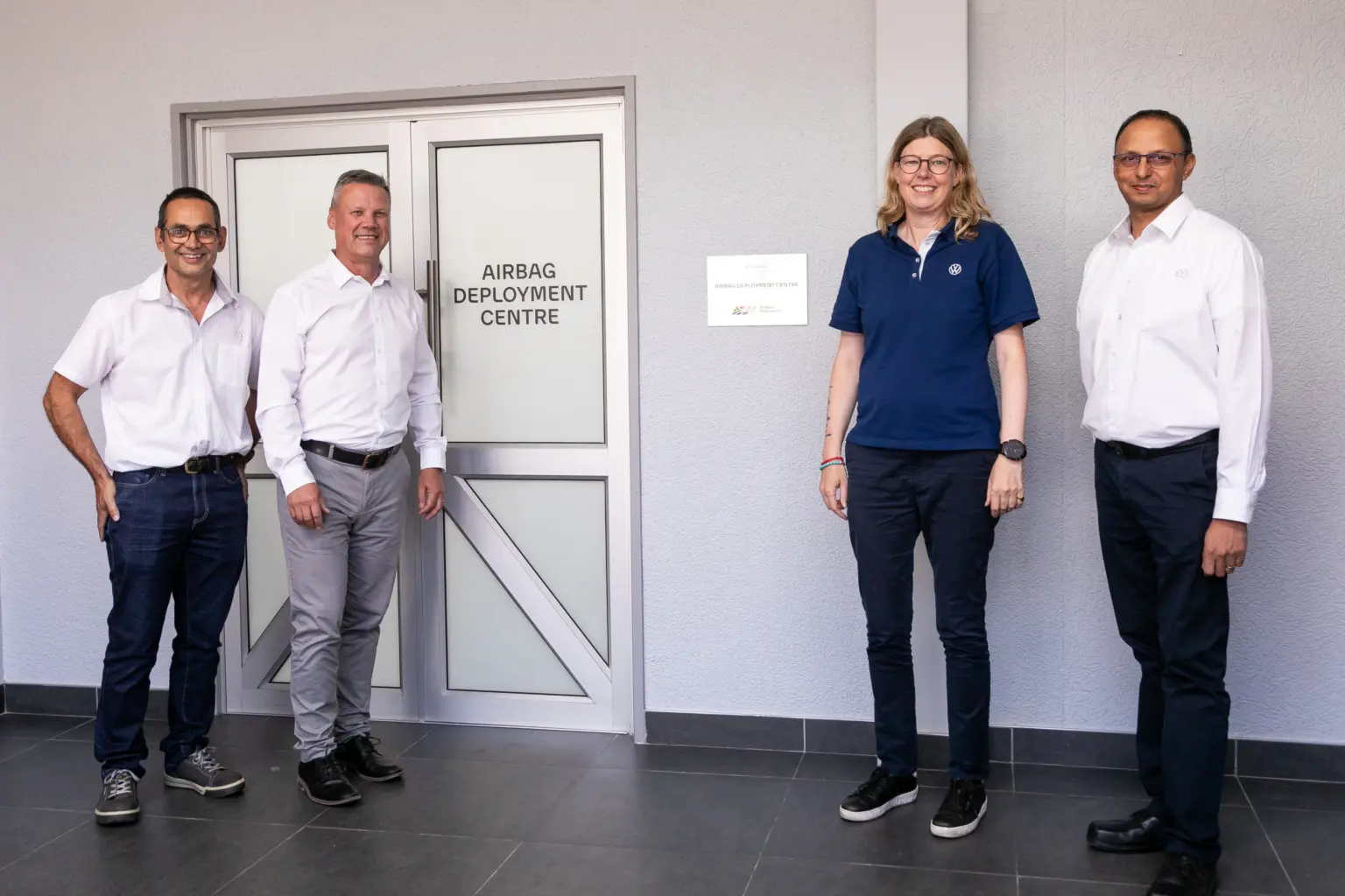 L-R - Gert van der Ham (Product Engineering), Réhan Strydom (Head of Product Engineering), Martina Biene (Chairperson and Managing Director), Nilesh Bhana (Product Engineering).