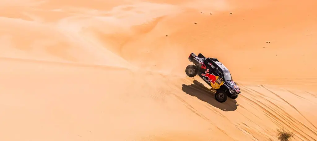 203 MORAES Lucas (BRA), MONLEON Armand (ESP), Toyota Gazoo Racing, Toyota GR DKR Hilux, FIA W2RC, action during the Stage 2 of the 2024 Abu Dhabi Desert Challenge, on February 28, 2024 between Al Dhannah and Mzeer’ah, United Arab Emirates © A.S.O/DPPI/B.Roux