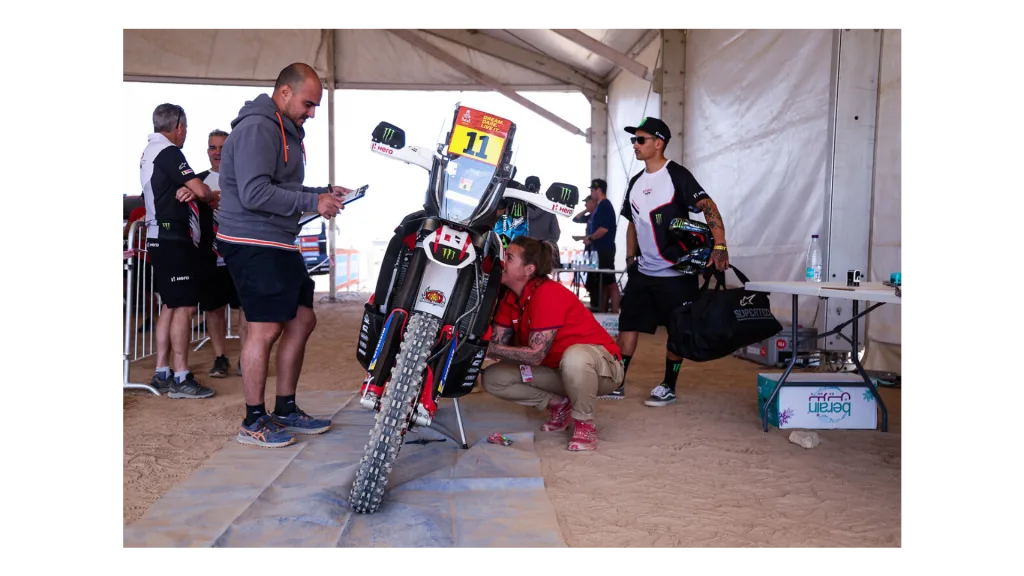 11 CORNEJO FLORIMO Jose Ignacio (chl), Hero, Hero Motorsports Team Rally, FIM W2RC, RallyGP, Motul, during the Administrative and technical Scrutineering of the Dakar 2025 from January 1 to 2, 2025 in Start Camp - Bisha, Saudi Arabia